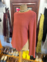 Load image into Gallery viewer, zulu &amp; zephyr clay Cotton knit Asymmetrical mock neck Sweater
