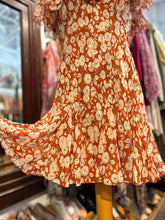 Load image into Gallery viewer, DOEN Orange &amp; Cream Silk Floral Flowy NWT Dress
