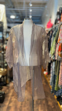 Load image into Gallery viewer, Eileen Fisher Purple Silk sheer pockets Layering Top
