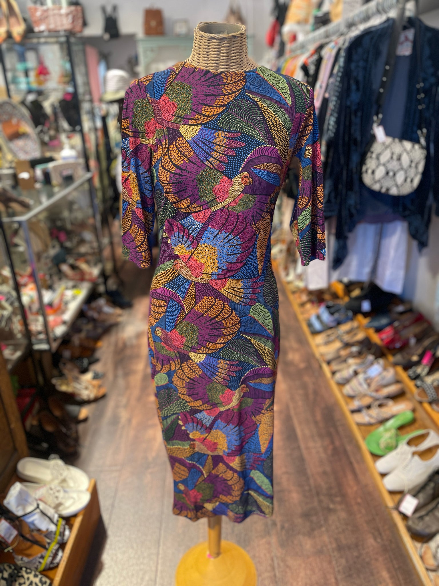 FARM Rio jewel tones Blend Printed NWT! Dress, Size S