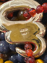 Load image into Gallery viewer, kYLO brown,blue &amp; red Vermeil pendant tiger's eye,lapis,carnelian Necklace
