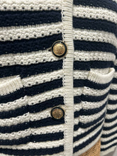Load image into Gallery viewer, ba&amp;sh Black &amp; White cotton &amp; polyamide stripes Button up knit Sweater
