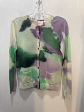 Load image into Gallery viewer, in bed with you green, white &amp; purple Wool Camo cardigan Sweater, Size XS
