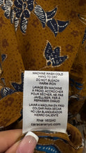 Load image into Gallery viewer, cara cara Brown &amp; Blue Viscose &amp; Cotton Flowers Longsleeve Top, Size M
