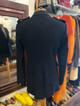 Load image into Gallery viewer, Rag &amp; Bone Navy &amp; Black Wool Blend Epaulets single button Blazer
