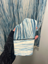 Load image into Gallery viewer, Proenza Schouler Blue &amp; Cream Silk sheer blouse Top, Size 6
