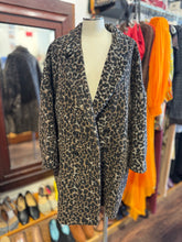 Load image into Gallery viewer, Coach brown &amp; black Wool Blend leopard print Double Breast Coat, Size XL
