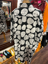 Load image into Gallery viewer, LUUKAA Black and white Cotton Polka Dot Button up shortsleeve oversized Top, Size 12/14

