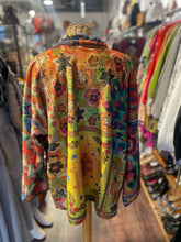 Load image into Gallery viewer, Johnny Was multicolor Fleece abstract floral Sherpa Zip Up Jacket, Reversilbe, Size 1X
