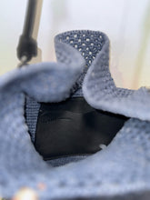 Load image into Gallery viewer, LOEWE Dusty Blue Raffia Woven Size Medium Multi strap option Purse
