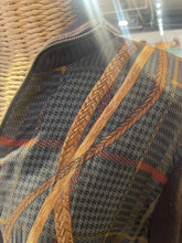Load image into Gallery viewer, Lauren Ralph Lauren Brown &amp; Green Silk Blend belts Print Longsleeve Zipper Sweater, Size M
