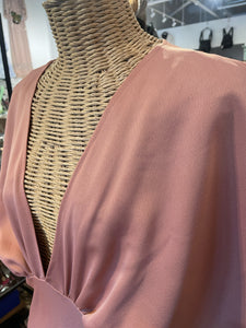 BHLDN Peach Polyester deep v Dress, Size 6