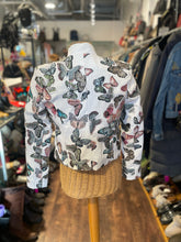 Load image into Gallery viewer, L'agence white &amp; multi 100% cotton Butterflies open style embroidered Blazer, Size 00
