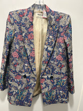 Load image into Gallery viewer, zadig &amp; voltaire Blue &amp; red floral &amp; skull print Blazer, Size 34
