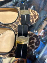 Load image into Gallery viewer, Ferragamo Brown Ponyhair Size 6 heeled flat Bow Shoe
