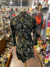 Load image into Gallery viewer, Johnny Was Black &amp; Green embroidered longline Gently Worn Coat, Size XS

