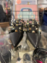 Load image into Gallery viewer, Valentino Black Leather  Pointed Toe WITH DUSTBAG Flats, Size 38
