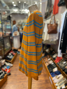 Gundrun Sjoden Orange & Blue Cotton Stripe Knit Sweater, Size S