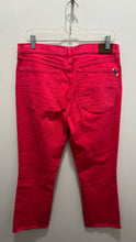 Load image into Gallery viewer, Johnny Was Pink Cotton floral embellished raw edge straight Jeans
