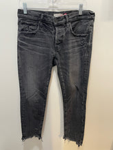 Load image into Gallery viewer, Moussy Black Cotton Distressed Straight Leg Jeans, Size 28
