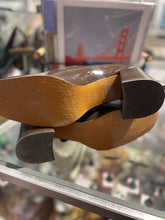 Load image into Gallery viewer, Carel Dark Brown patent Size 41 mary jane block heel Shoe
