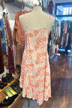 Load image into Gallery viewer, Kerry Cassill coral &amp; beige Cotton Floral Spaghetti strap Dress
