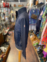 Load image into Gallery viewer, MONCLER Navy blue Knit solid half button Nylon front Sweater, Size S
