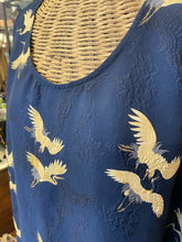 Load image into Gallery viewer, CITRON Navy Silk cranes Tank Top, Size 2=M
