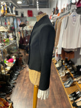 Load image into Gallery viewer, Cinq a&#39; Sept Black Polyester 3 button decor ruffle accents Blazer, Size 2
