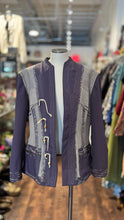Load image into Gallery viewer, Ricochet Purple &amp; Grey Blend stitching Deconstructed Handcrafted Blazer, Size M/L
