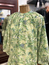 Load image into Gallery viewer, ARKET Green Cotton abstract floral Long sleeve quarter button Dress
