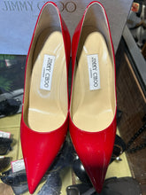 Load image into Gallery viewer, Jimmy Choo Red Patent Leather  point toe Pump, Box Included, Size 35.5 Shoe
