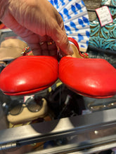 Load image into Gallery viewer, Gianvito Rossi Red Leather Flat W/gold Buckle Shoe, Size 42
