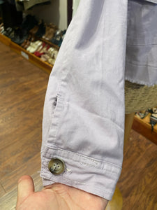 YOOX Lavender Cotton Raw Hem Cropped Jacket, Size 42