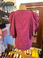 Load image into Gallery viewer, ISABEL MARANT Fuschia Lyocel ruffe sleeves Short sleeve Bow Top
