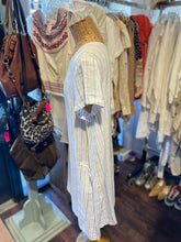 Load image into Gallery viewer, CP Shades Blue &amp; White Linen Stripe pockets Dress, Size M
