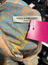 Load image into Gallery viewer, Spell &amp; The Gypsy Blue &amp; peach Viscose Floral Tassel Tie Dress

