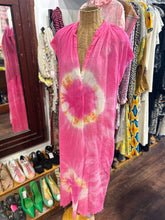 Load image into Gallery viewer, Love Tanjane pink, orange &amp; white Cotton Tye Dye Maxi pocket detail Dress
