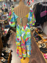 Load image into Gallery viewer, FARM Rio white &amp; multi Cotton Abstract Puffy Sleeve maxi Dress, Size S
