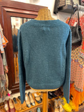 Load image into Gallery viewer, Nation LTD Teal Alpaca Wool Blend knit Button up v neck Sweater, Size L
