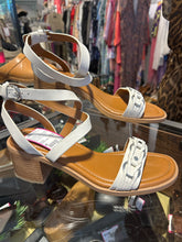 Load image into Gallery viewer, Rag &amp; Bone White Leather silver accent sandal, Size 40
