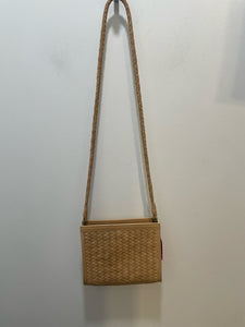 Bembien Tan Leather Woven crossbody Purse