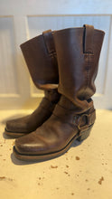 Load image into Gallery viewer, FRYE Brown Leather harness boot, Size 7.5

