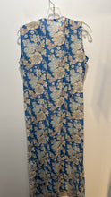 Load image into Gallery viewer, Kerry Cassill Blue &amp; Tan Cotton Floral Maxi Dress, Size 2=Medium
