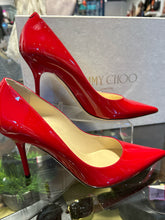 Load image into Gallery viewer, Jimmy Choo Red Patent Leather  point toe Pump, Box Included, Size 35.5 Shoe
