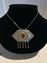 Load image into Gallery viewer, Vintage two toned 925 W/ brass &amp;Carnelian Necklace
