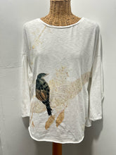 Load image into Gallery viewer, Krista Larson white, yellow, &amp; green Cotton Bird long sleeve Top
