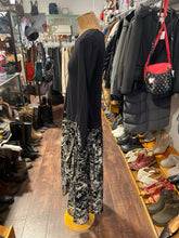 Load image into Gallery viewer, Alembika Black &amp; Grey Viscose blend Floral Maxi Dress, Size 2=Medium
