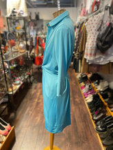 Load image into Gallery viewer, Gretchen Scott Turquoise Polyester solid button down Dress, Size XS
