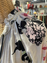 Load image into Gallery viewer, Yvonne S. white &amp; multi Cotton abstract floral neck tie accent Dress, Gently Worn, Size XS

